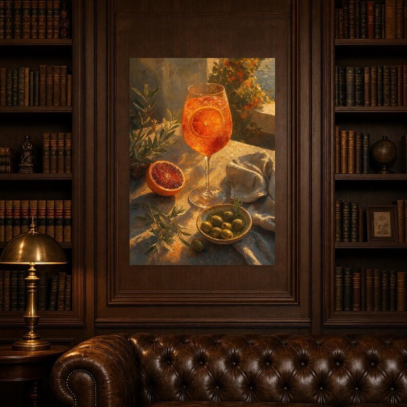 Golden Aperitivo Hour Wall Art | Spritz Citrus Food Still Life Poster | Kitchen Wall Art Print | Bar Cart Decor image 5