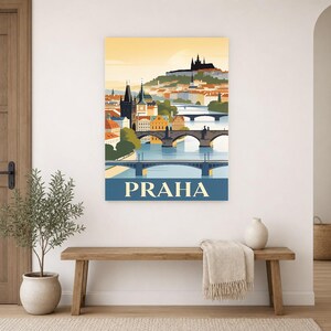 Póster de viaje vintage de Praga | Impresión de arte retro de la ciudad checa ? Decoración de pared de regalo de inauguración de la casa imagen 14