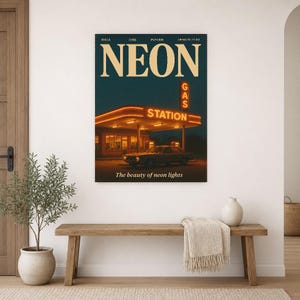 Póster retro de neón | Impresión de arte de pared vintage de los años 70 | Impresión de revista estética ? Regalo de decoración retro de med imagen 16