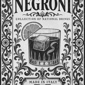 Negroni Cocktail Tile Wall Art Print | Italy National Drink Poster | Azulejo Bar Cart Print | Maiolica Kitchen Decor image 10