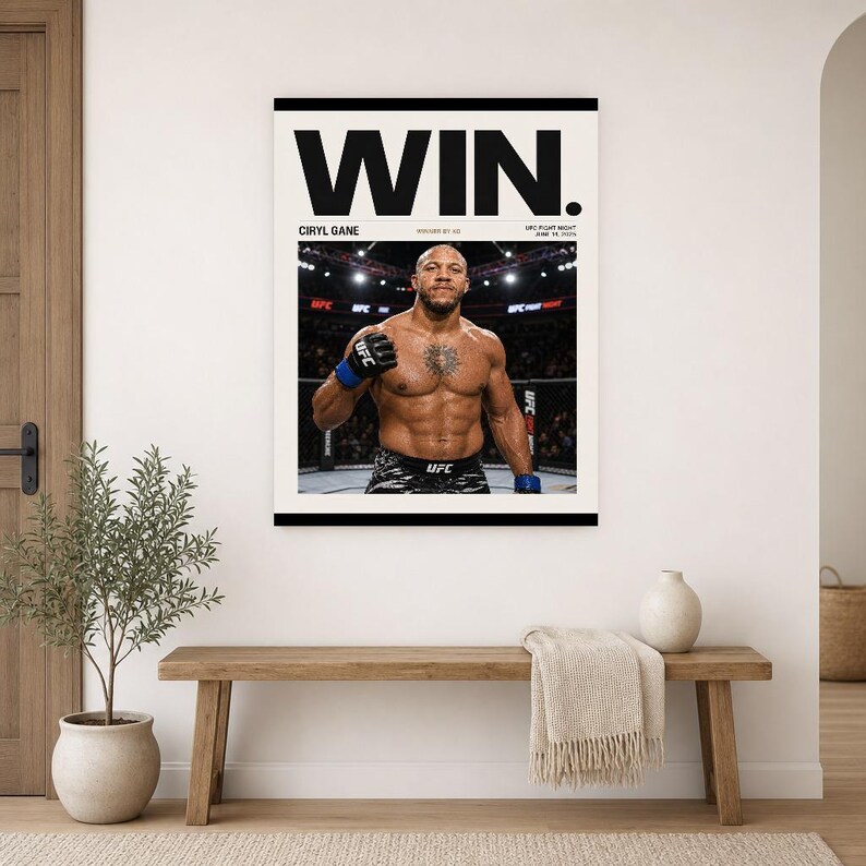 Ciryl Gane Poster | UFC Fight Night Gewinner MMA Wand kunstdruck | Achteckiges schweres Dekor Bild 10