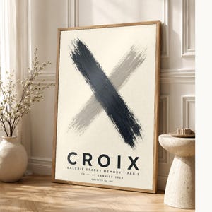 Cross | Abstract Wall Art | Modern Gallery Poster | Minimalist Print | Printed & Shipped image 1