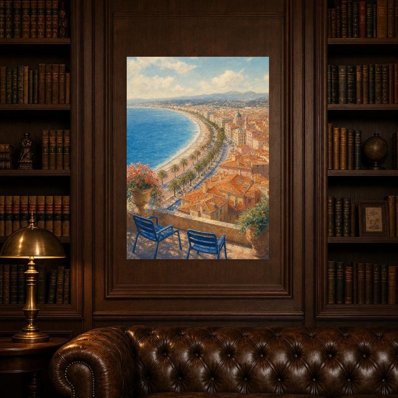 Nice Travel Poster | French Soft Painting Riviera Wall Art | Cote d'Azur Coastal Print | Printed and Shipped image 5