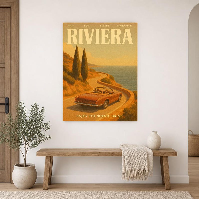 Riviera Retro Poster | Vintage 70s Wall Art Print | Aesthetic Magazine Print | Mid Century Retro Decor Gift image 14