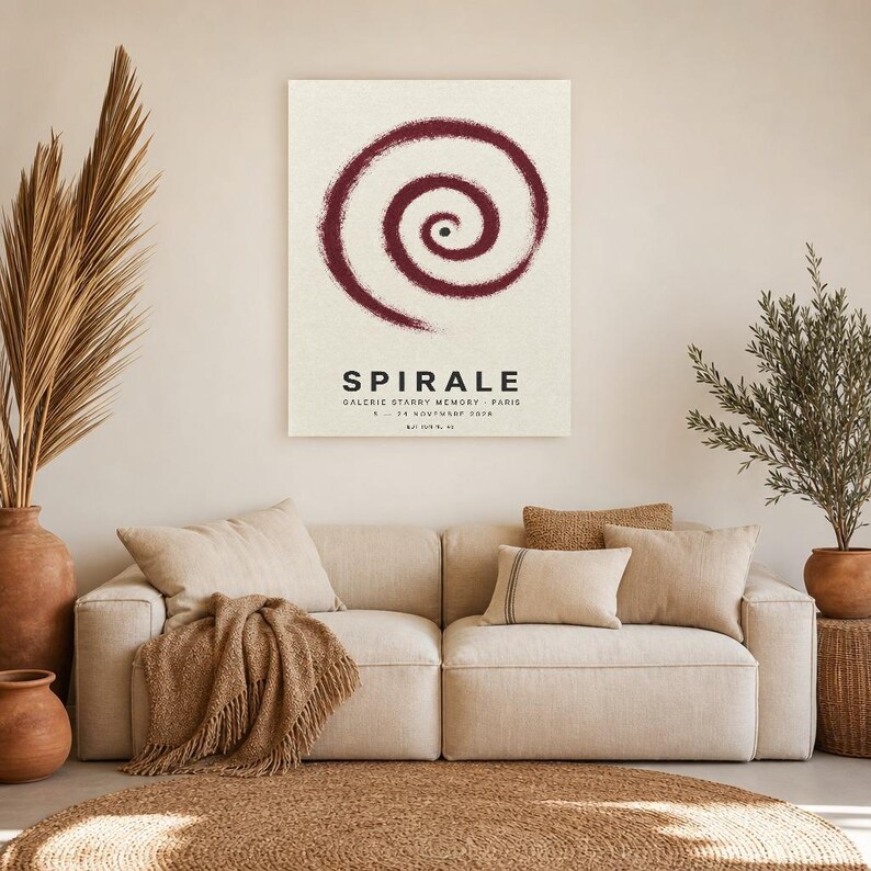 Spiraal | Abstracte muurkunst | Moderne galerijposter | Minimalistische print | Gedrukt en verzonden afbeelding 7