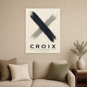 Cross | Abstract Wall Art | Modern Gallery Poster | Minimalist Print | Printed & Shipped image 7