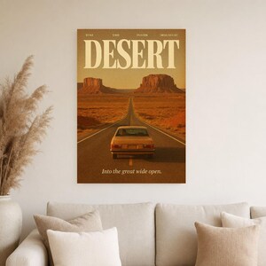 Desert Retro Poster | Vintage 70s Wall Art Print | Aesthetic Magazine Print | Mid Century Retro Decor Gift image 5