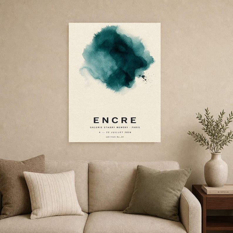 Ink | Abstract Wall Art | Modern Gallery Poster | Minimalist Print | Printed & Shipped image 9