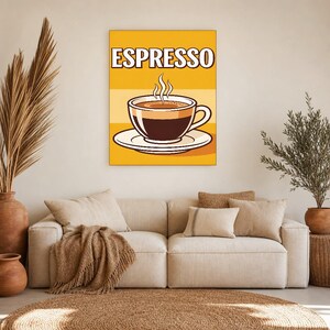 Espresso Kitchen Wall Art Print | Retro Bistro Coffee Poster | Maximalist Cafe Kitchen Print | Dining Room Decor image 8