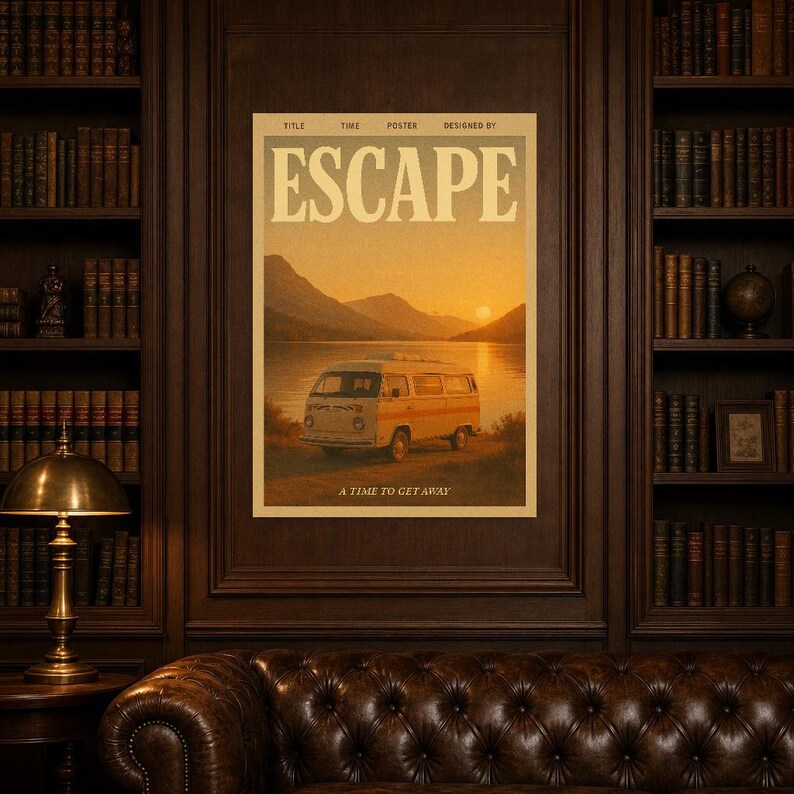 Escape Retro Poster | Vintage 70s Wall Art Print | Aesthetic Magazine Print | Mid Century Retro Decor Gift image 7