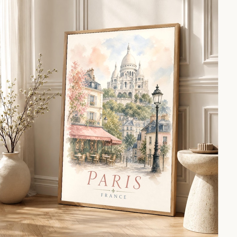 Paris Montmartre Watercolor image 1