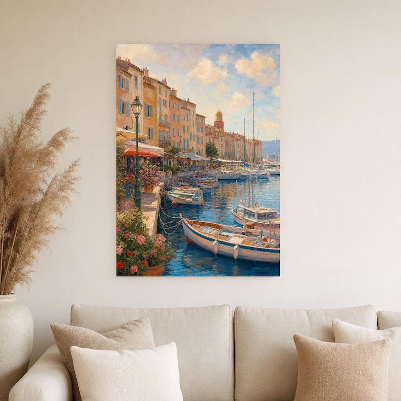 Saint-Tropez-Reiseposter | Kunstdruck der französischen Riviera | Wandbild mit Küstenmotiven aus Frankreich | Gedruckt & Versand Bild 4