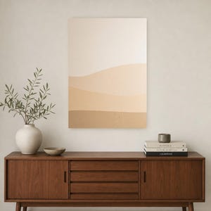 Cream Ecru Minimalist Abstract Wall Art | Soft Dune Texture Poster | Above Sofa Neutral Print image 2