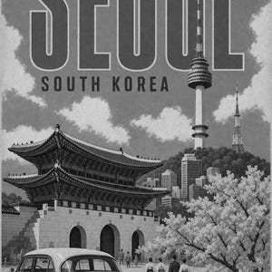 Pôster de viagem de Seul | Impressão vintage de palácio | Arte de parede da Coreia do Sul | Impresso e enviado imagem 10