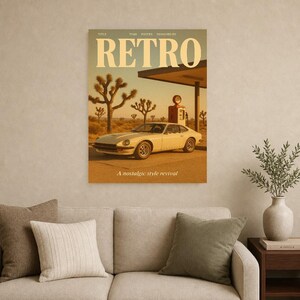 Retro Plakat Retro | Druk ścienny w stylu vintage z lat 70. | Druk magazynu estetycznego | Prezent w stylu retro z połowy wieku zdjęcie 12