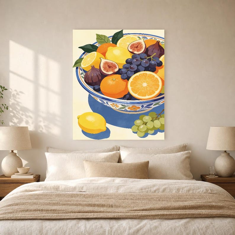 Mediterranean Fruit Bowl Kitchen Print | Dolce Vita Italian Wall Art Print | Dining Room Summer Decor image 6