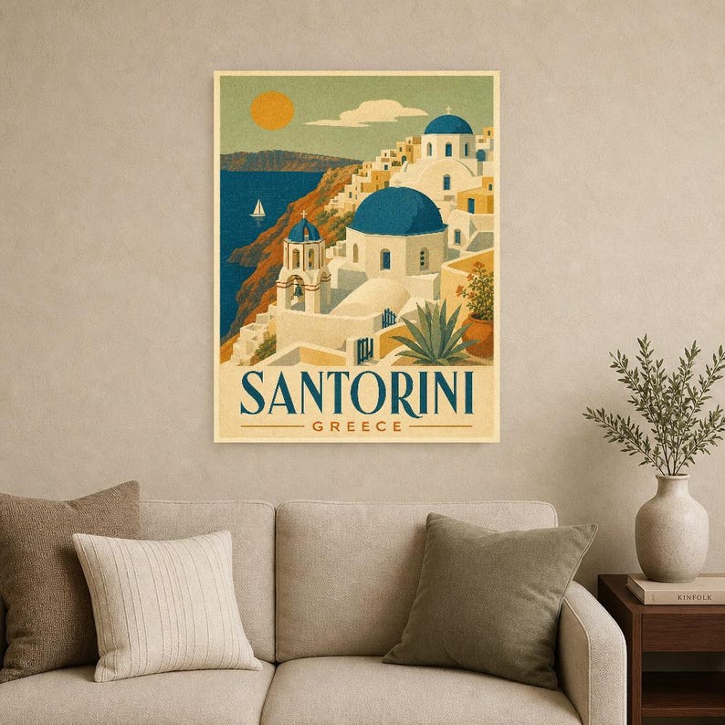 Santorini Domes Vintage 70s image 9
