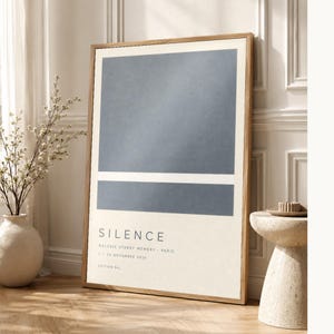 Cisza | Abstrakcyjna sztuka ścienna | Nowoczesny plakat galeryjny | Minimalistyczny wydruk | Wydruk i wysyłka zdjęcie 1