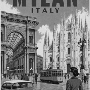 ミラノ旅行ポスター｜ヴィンテージドゥオーモプリント｜イタリアンウォールアート｜印刷・発送 画像 10