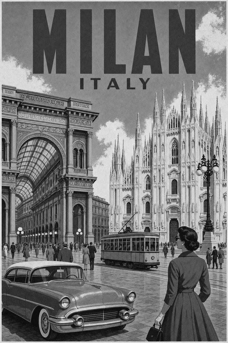 ミラノ旅行ポスター｜ヴィンテージドゥオーモプリント｜イタリアンウォールアート｜印刷・発送 画像 10