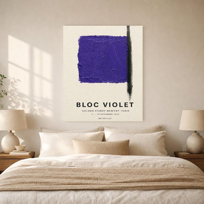 Purple Block | Abstract Wall Art | Modern Gallery Poster | Minimalist Print | Printed & Shipped image 6