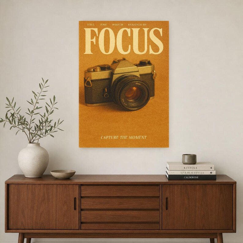 Focus Retro Poster | Vintage 70s Wall Art Print | Aesthetic Magazine Print | Mid Century Retro Decor Gift image 3