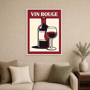Red Wine Kitchen Wall Art Print | Retro Bistro Bar Poster | French Maximalist Bar Cart Print | Dining Room Decor image 15