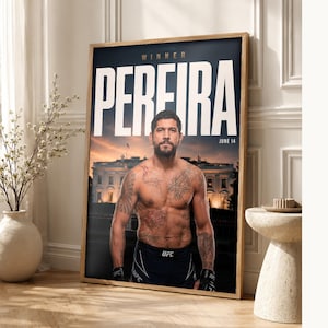 Alex Pereira Poster | UFC White House Fight Night 2026 | MMA Wall Art Print | Heavyweight Champion Decor image 1