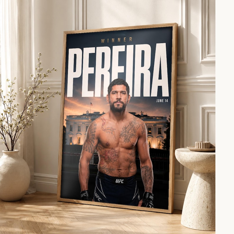 Alex Pereira Poster | UFC White House Fight Night 2026 | MMA Wall Art Print | Heavyweight Champion Decor image 1