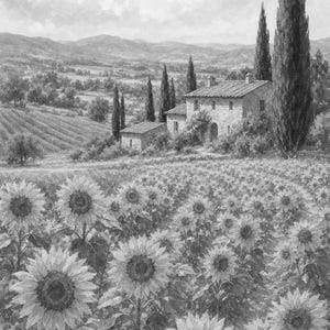 Provence Sunflowers Poster | Soft Painting France Wall Art | Sunflower Field Landscape Print | Printed & Shipped image 10