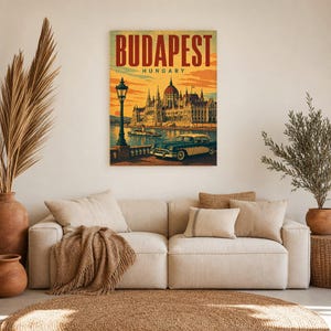 Budapest Travel Poster | Vintage Parliament Print | Hungary Wall Art | Printed & Shipped image 7