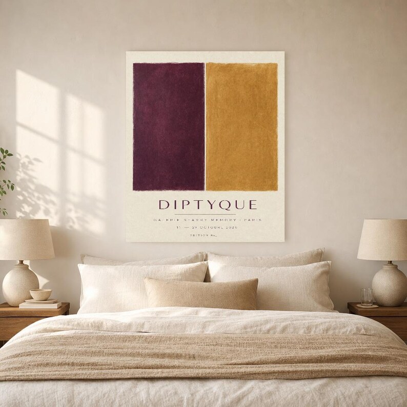 Díptico | Arte abstracto para pared | Póster de galería moderna | Impresión minimalista | Impreso y enviado imagen 6