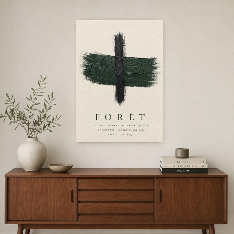 Forest | Abstract Wall Art | Modern Gallery Poster | Forest Green Minimalist Print | Printed & Shipped image 2