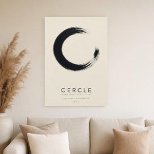 Koło | Abstrakcyjna sztuka ścienna | Nowoczesny plakat galeryjny | Minimalistyczny wydruk | Wydruk i wysyłka zdjęcie 4