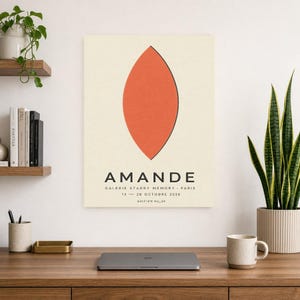 Almendra | Arte abstracto para pared | Póster de galería moderno | Impresión minimalista | Impreso y enviado imagen 8