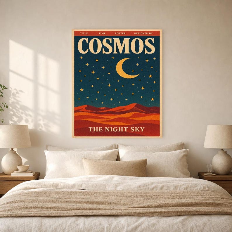 Cosmos Retro Poster | Vintage 70s Wall Art Print | Aesthetic Magazine Print | Mid Century Retro Decor Gift image 13