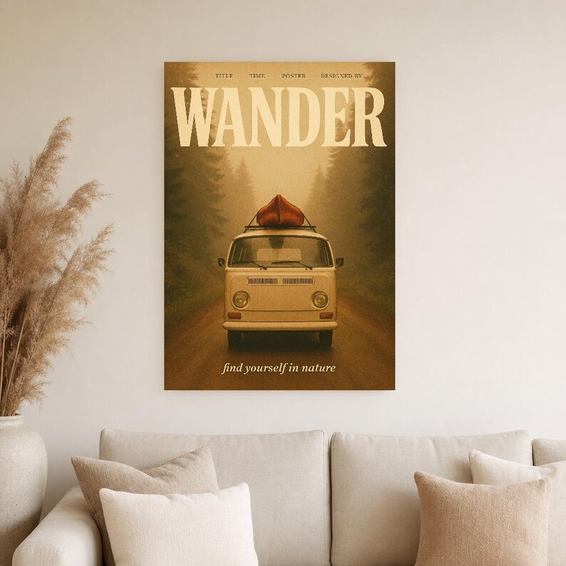 Poster retrò vagare | Stampa artistica da parete vintage anni '70 | Stampa di riviste estetiche | Regalo di arredamento retrò di metà secolo immagine 2
