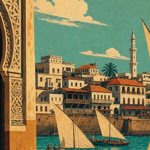 Zanzibar Travel Poster | Vintage Stone Town Print | Tanzania Wall Art | Printed & Shipped image 3