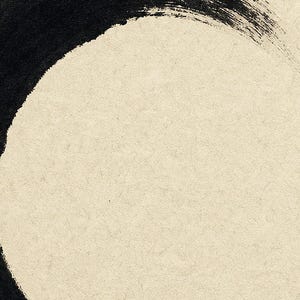 Zen Enso Circle Japandi Wall Art Print | Black Ink on Cream | Wabi Sabi Mono Brushstroke Print image 3