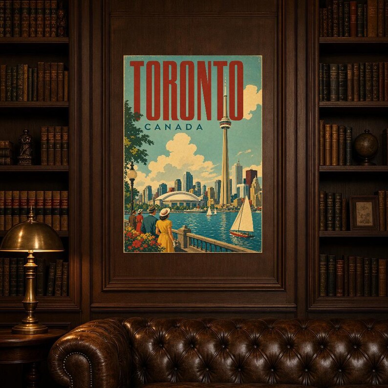 Toronto-Reiseposter | Vintage-Druck des CN Tower | Wandbild für Kanada | Gedruckt & Versand Bild 5