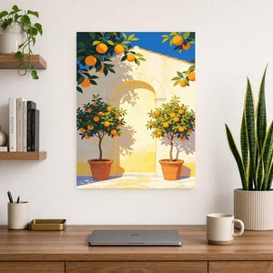 Mediterranean Orange Tree Kitchen Print | Dolce Vita Italian Wall Art Print | Dining Room Summer Decor image 13