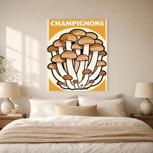 Mushroom Kitchen Wall Art Print | Retro Bistro Food Poster | Maximalist Cottagecore Kitchen Print | Dining Decor image 6