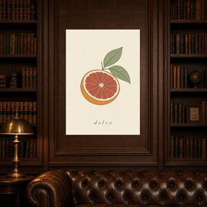 Blutorange Botanischer Wand kunstdruck | Minimalistischer Line Art Küchendruck | Italienisches Dolce-Zitrus-Poster | Mediterranes Dekor Bild 5