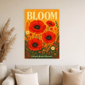 Bloom Retro Poster | Vintage 70s Wall Art Print | Aesthetic Magazine Print | Mid Century Retro Decor Gift image 5