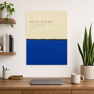 Two Plans | Abstract Wall Art | Modern Gallery Poster | Cobalt and Black Minimalist Print | Printed & Shipped image 8