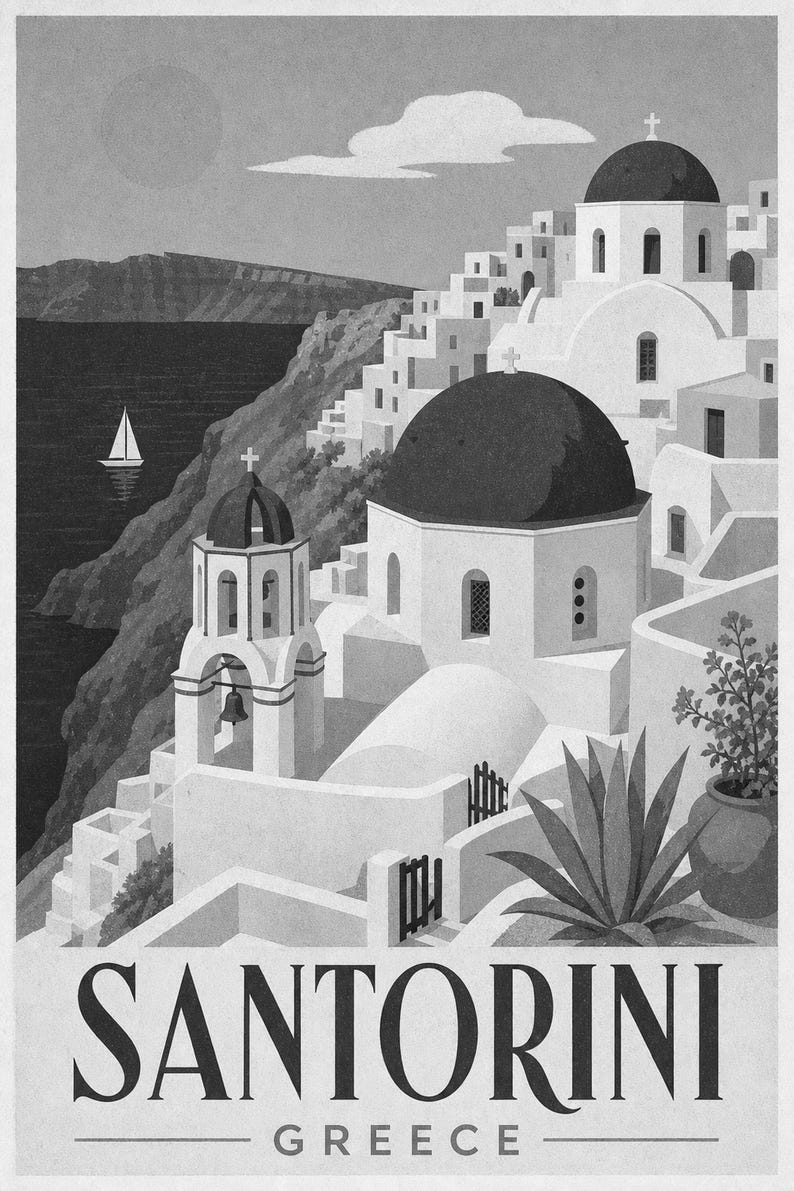 Santorini Domes Vintage 70s image 10