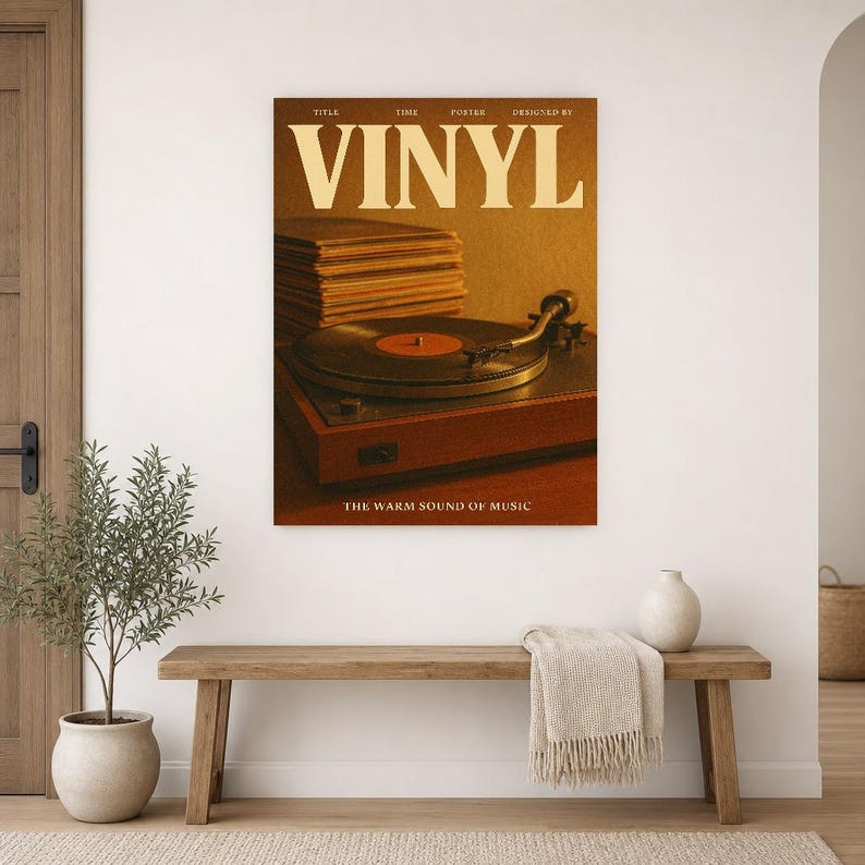 Vinyl Retro Poster | Vintage 70s Wall Art Print | Aesthetic Magazine Print | Mid Century Retro Decor Gift image 14