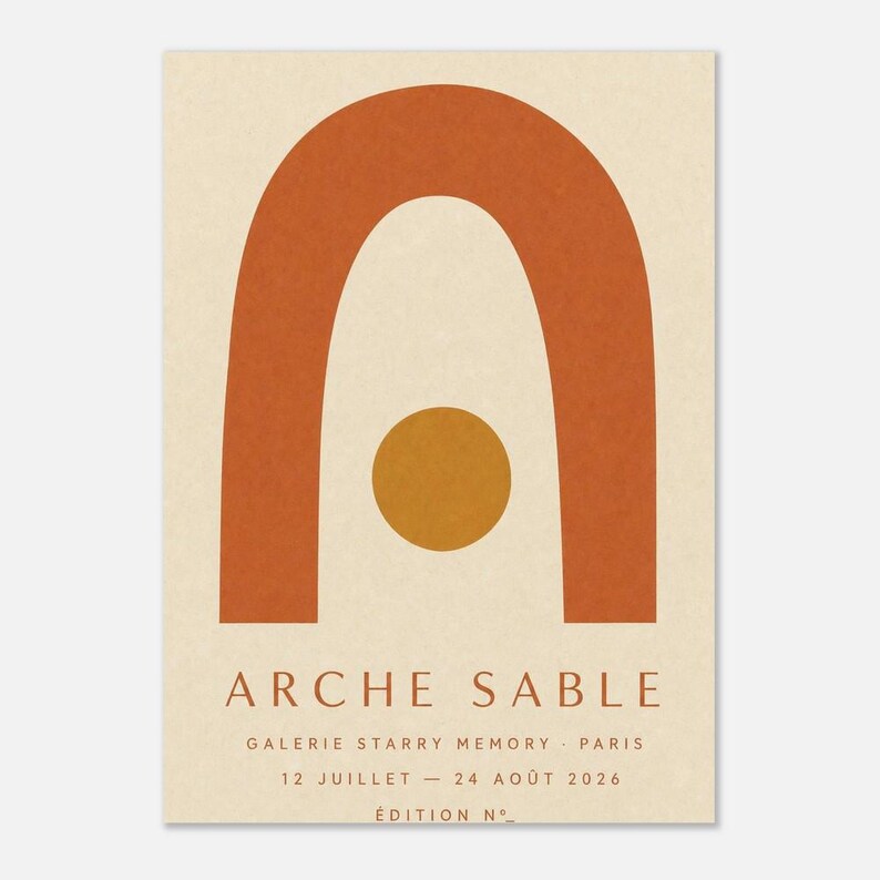 Arco de Areia | Arte Abstrata para Parede | Pôster Moderno para Galeria | Impressão Minimalista em Arco de Terracota | Impresso e Enviado imagem 12