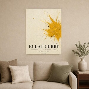 Eclat Curry | Abstract Yellow Wall Art | Modern Gallery Poster | Minimalist Print | Printed & Shipped image 9