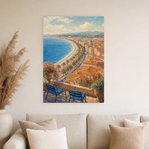 Nice Travel Poster | French Soft Painting Riviera Wall Art | Cote d'Azur Coastal Print | Printed and Shipped image 4
